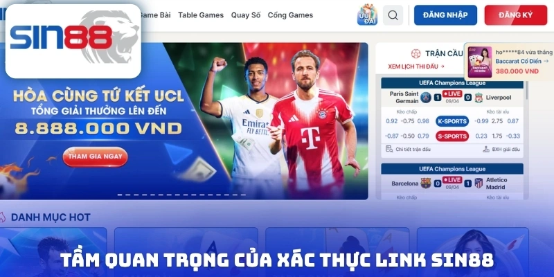 Tầm quan trọng của xác thực link Sin88